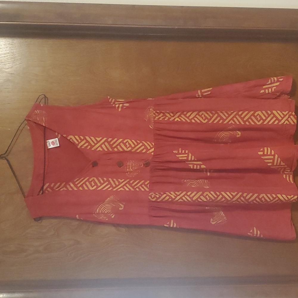 Batik African Print Sleeveless Sunmer Dress M